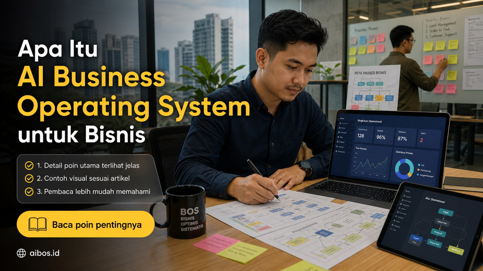 Ilustrasi AI untuk bisnis - Apa Itu AI Business Operating System untuk Bisnis