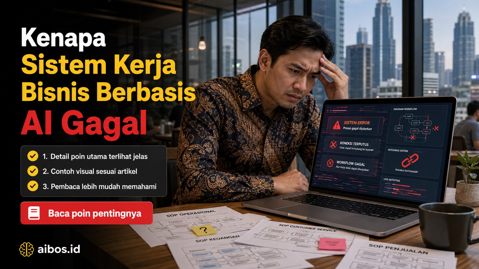 Ilustrasi AI untuk bisnis - Kenapa Sistem Kerja Bisnis Berbasis AI Gagal
