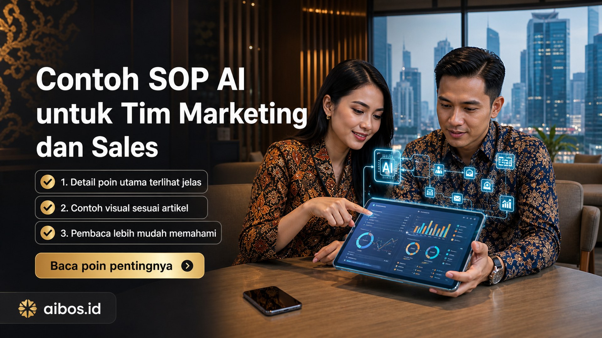 Ilustrasi AI untuk bisnis - Contoh SOP AI untuk Tim Marketing dan Sales