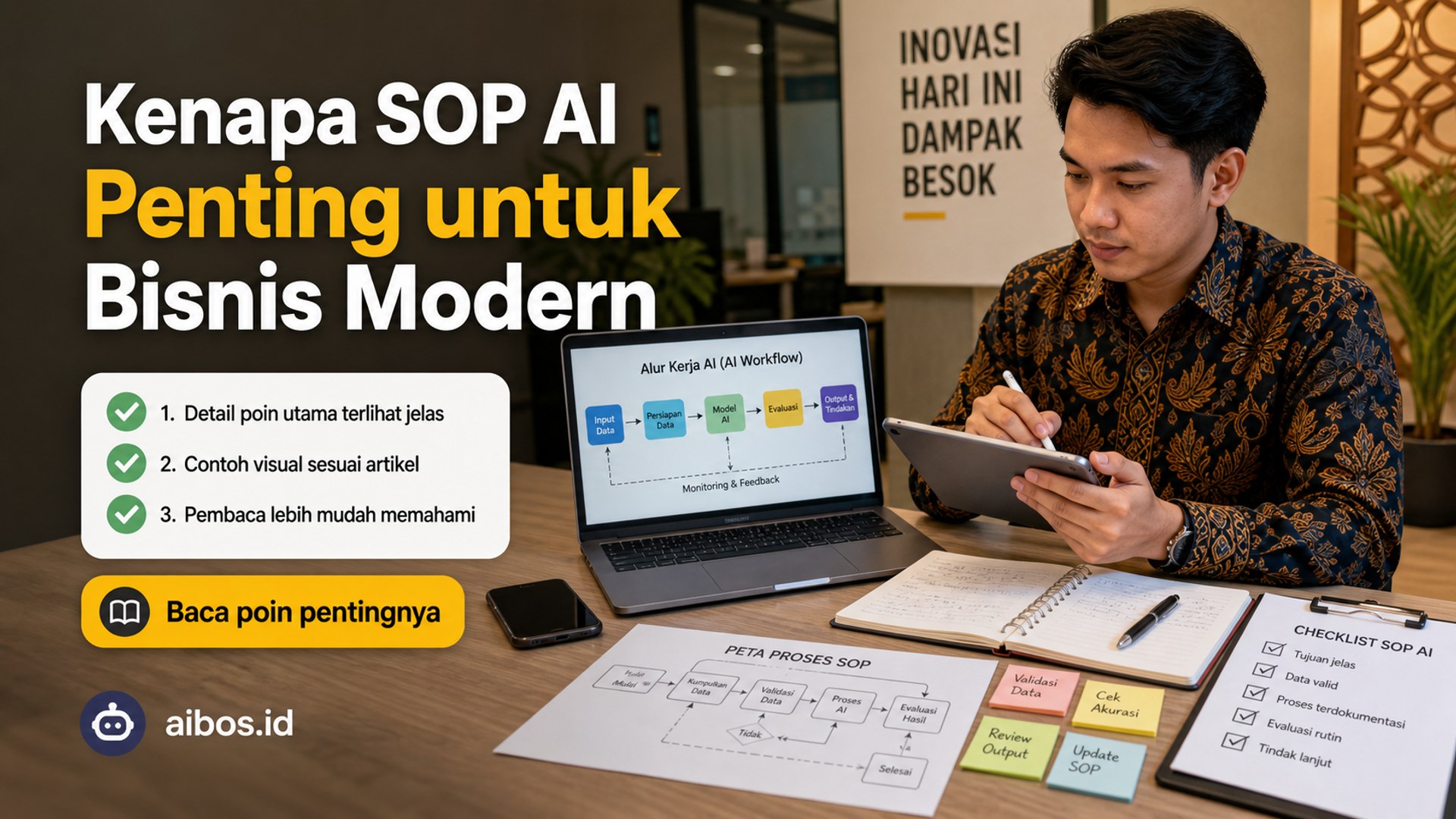 Ilustrasi AI untuk bisnis - Kenapa SOP AI Penting untuk Bisnis Modern