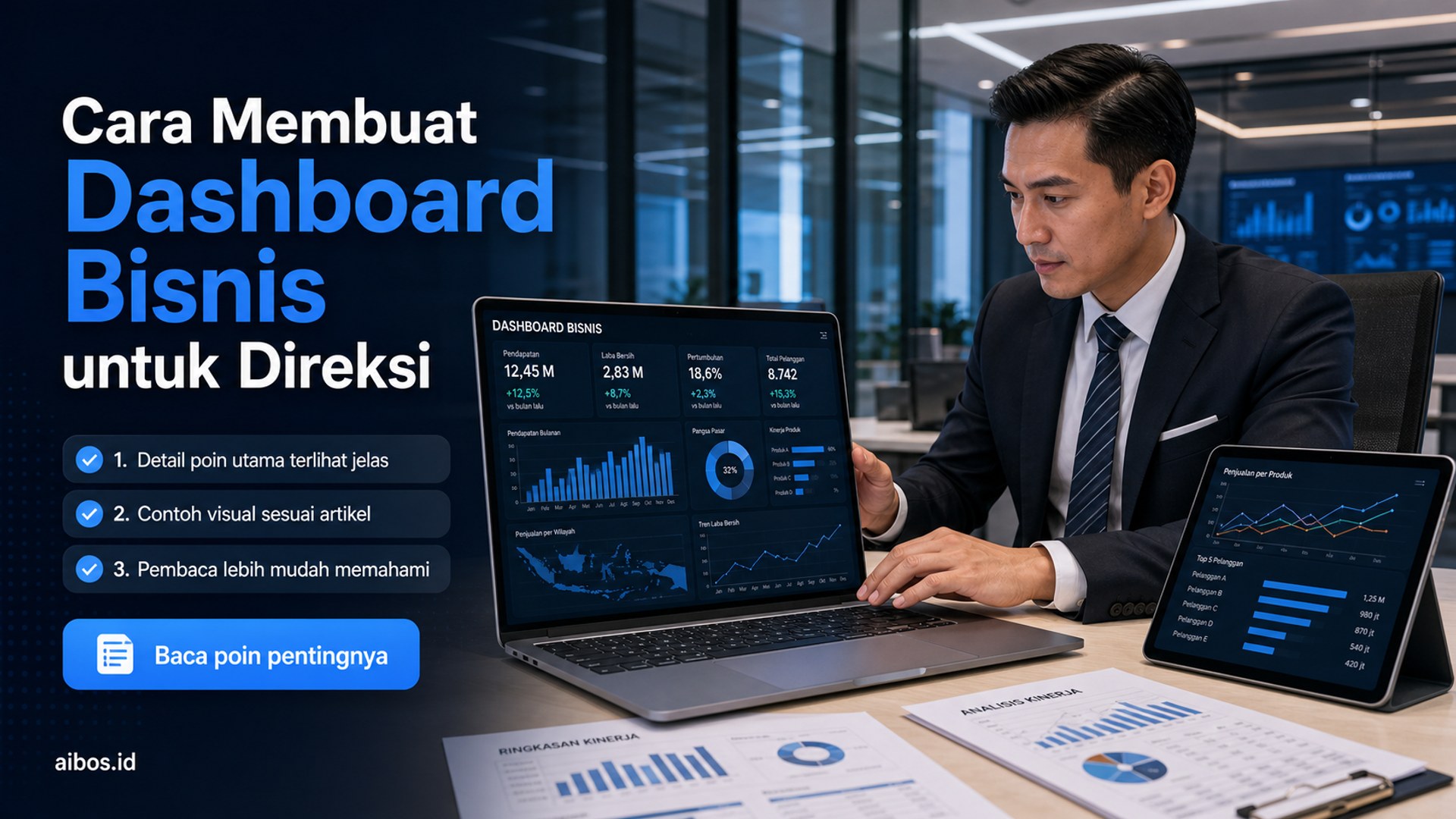 Ilustrasi AI untuk bisnis - Cara Membuat Dashboard Bisnis untuk Direksi