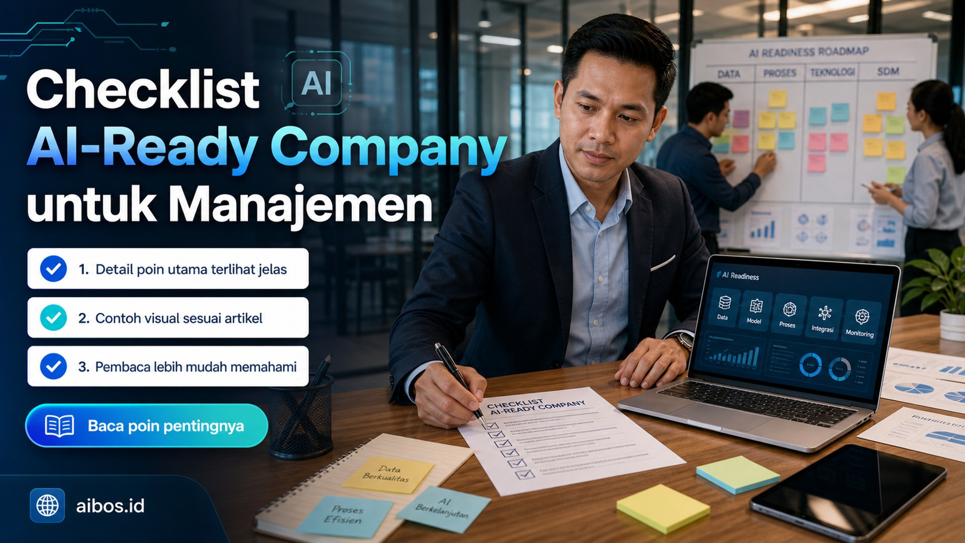 Ilustrasi AI untuk bisnis - Checklist AI-Ready Company untuk Manajemen