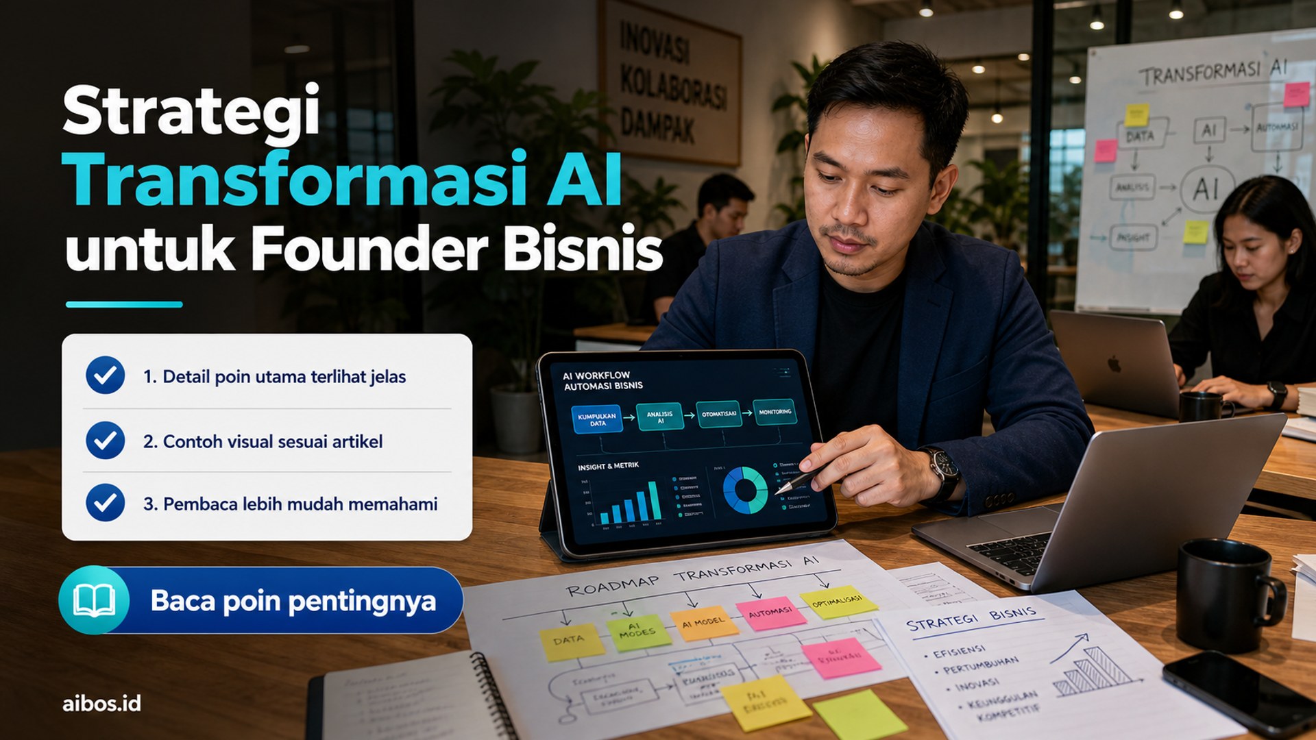 Ilustrasi AI untuk bisnis - Strategi Transformasi AI untuk Founder Bisnis
