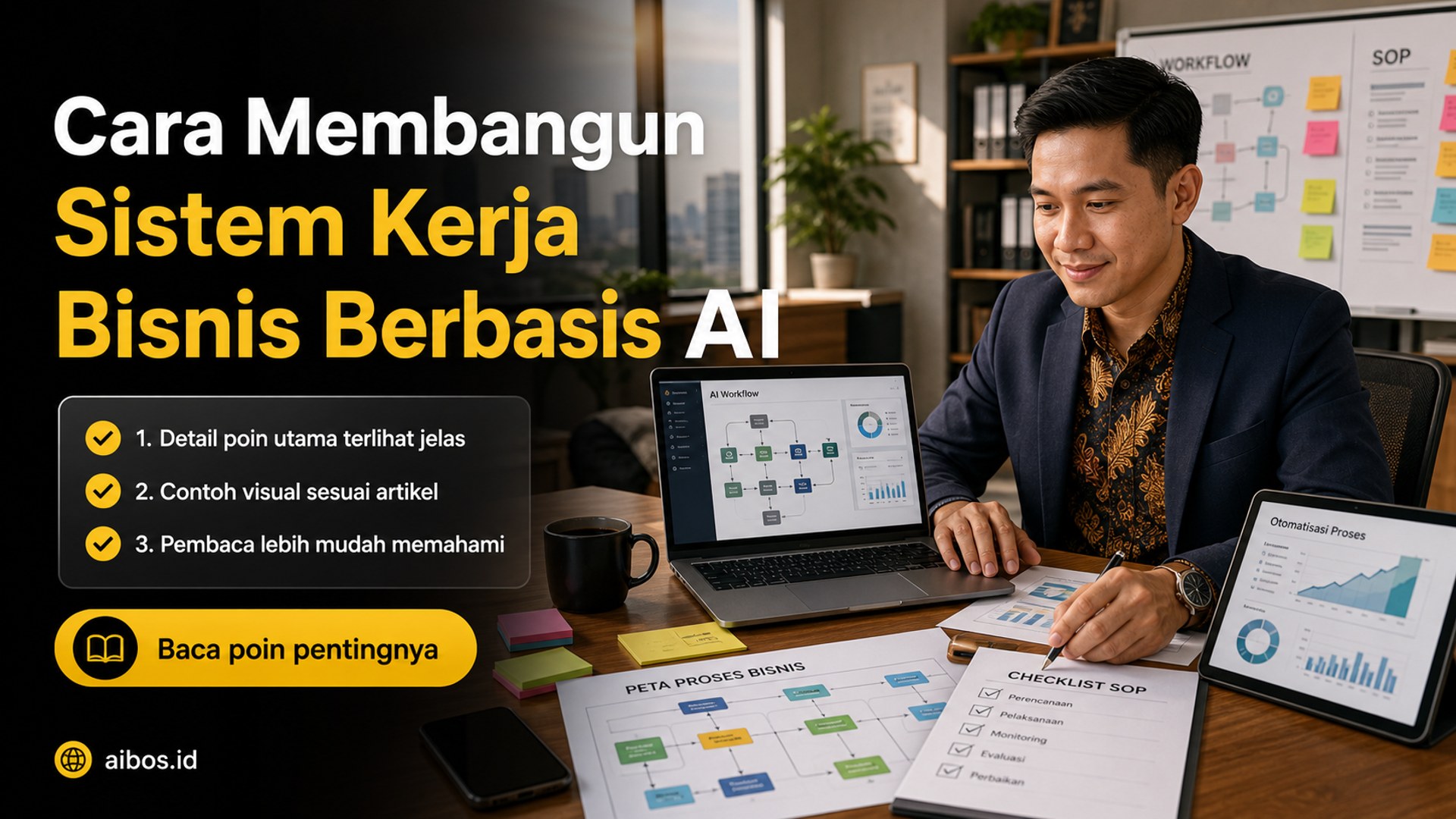 Ilustrasi AI untuk bisnis - Cara Membangun Sistem Kerja Bisnis Berbasis AI