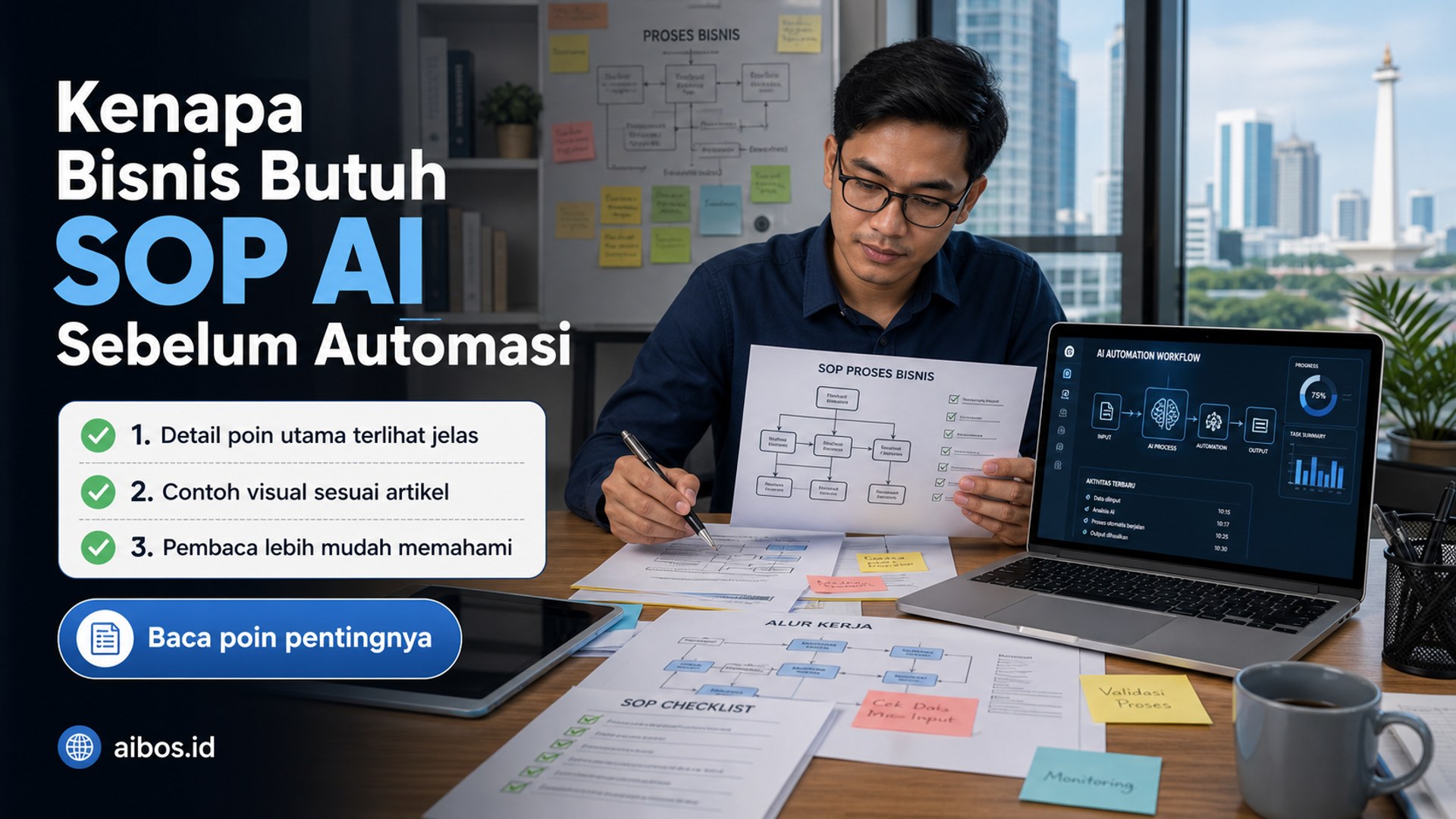 Ilustrasi AI untuk bisnis - Kenapa Bisnis Butuh SOP AI Sebelum Automasi