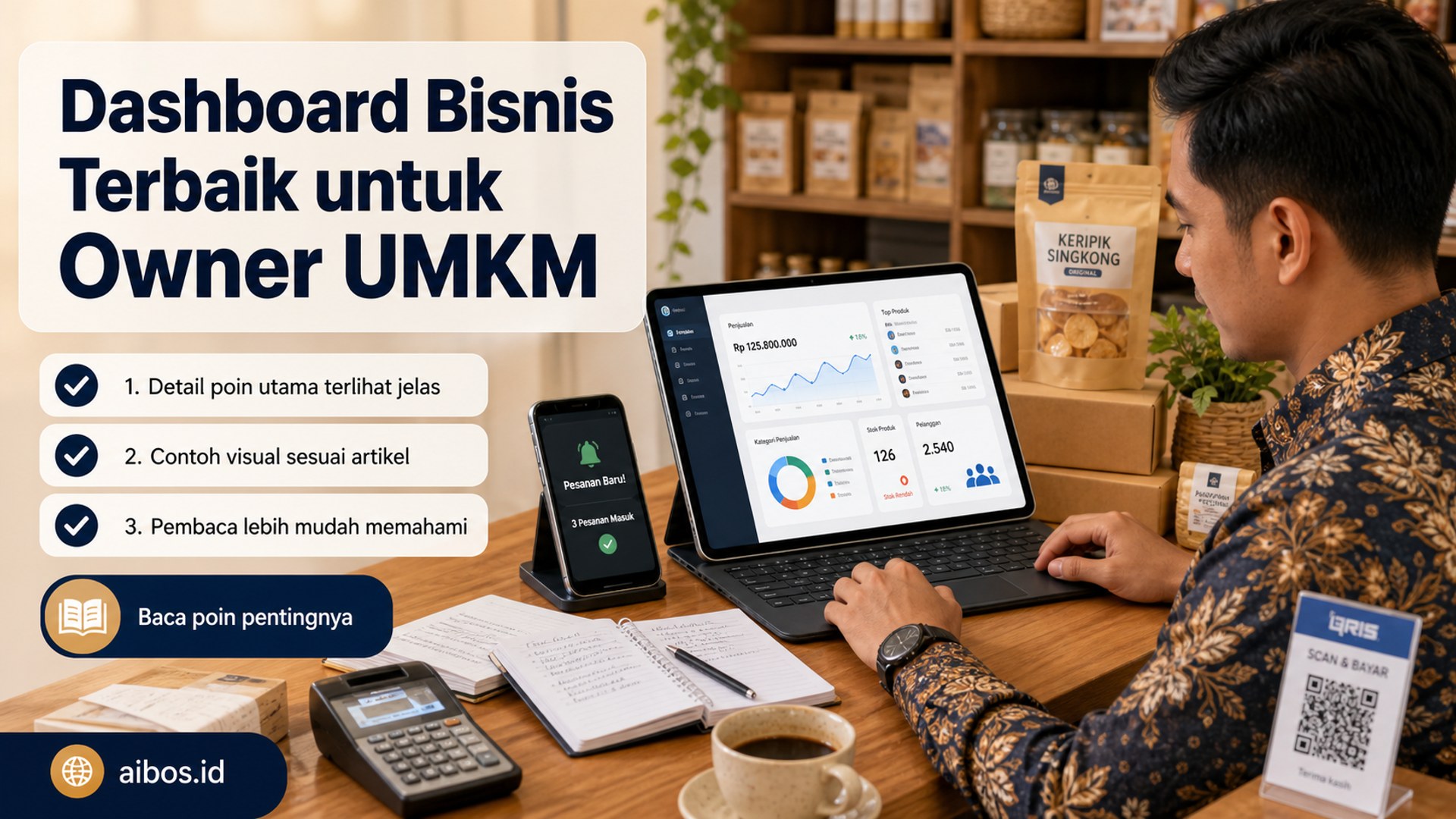 Ilustrasi AI untuk bisnis - Dashboard Bisnis Terbaik untuk Owner UMKM