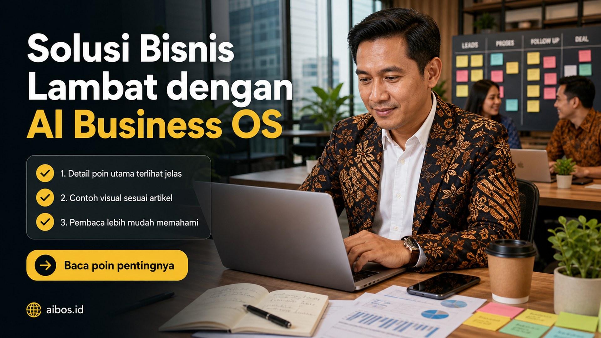Ilustrasi AI untuk bisnis - Solusi Bisnis Lambat dengan AI Business OS