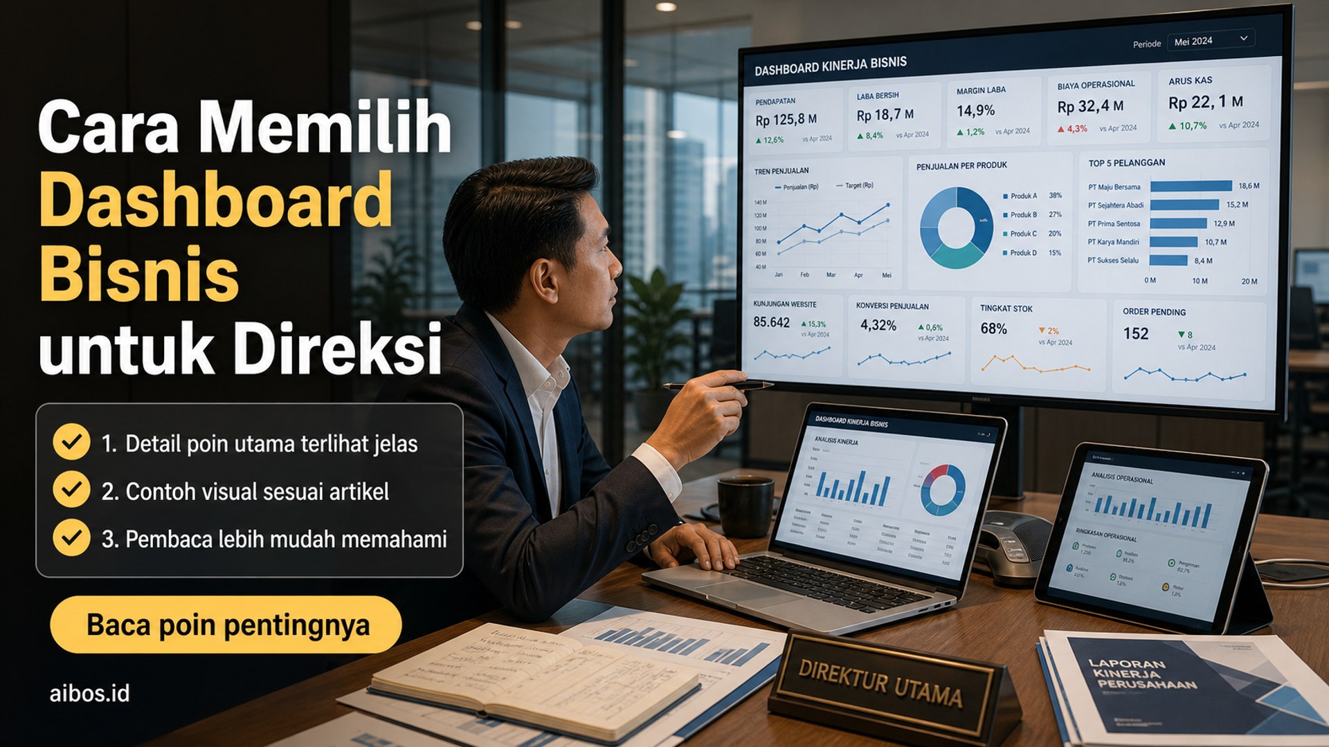 Ilustrasi AI untuk bisnis - Cara Memilih Dashboard Bisnis untuk Direksi