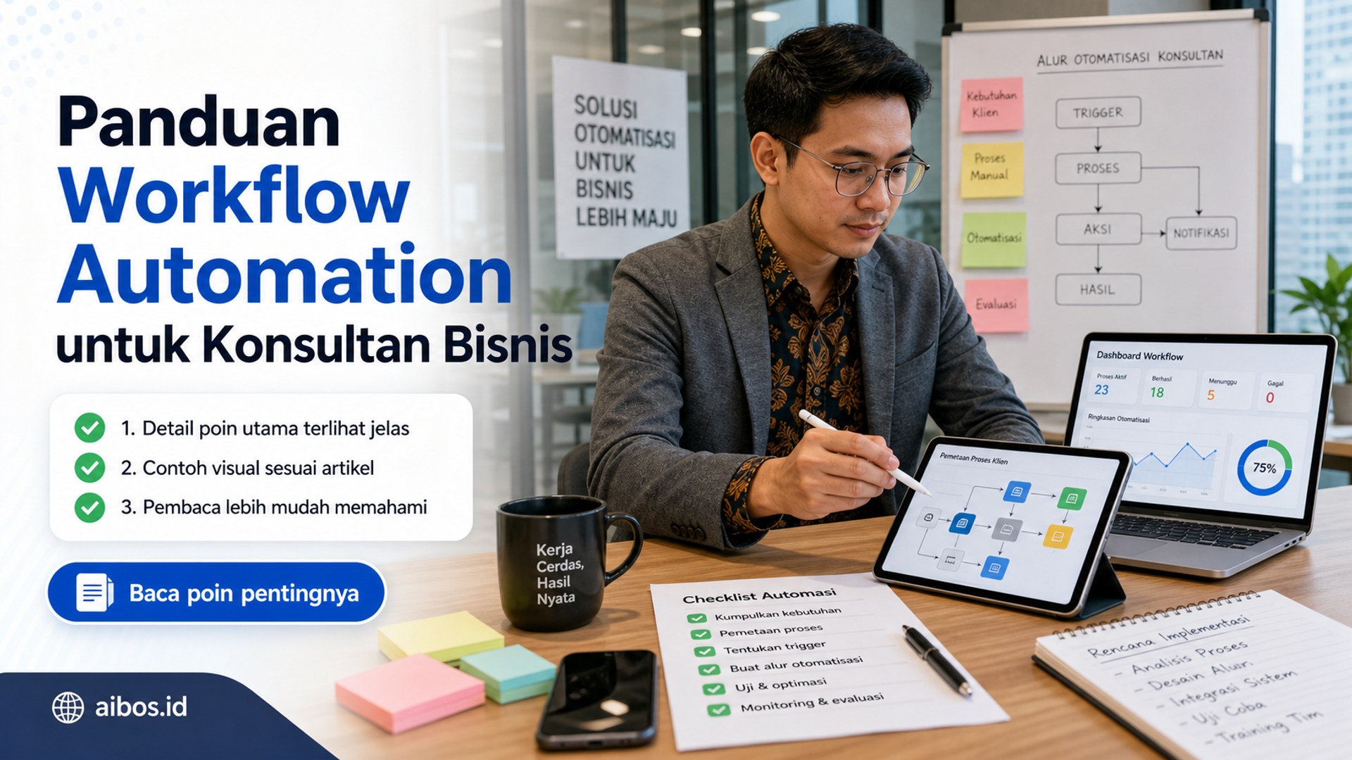 Ilustrasi AI untuk bisnis - Panduan Workflow Automation untuk Konsultan Bisnis