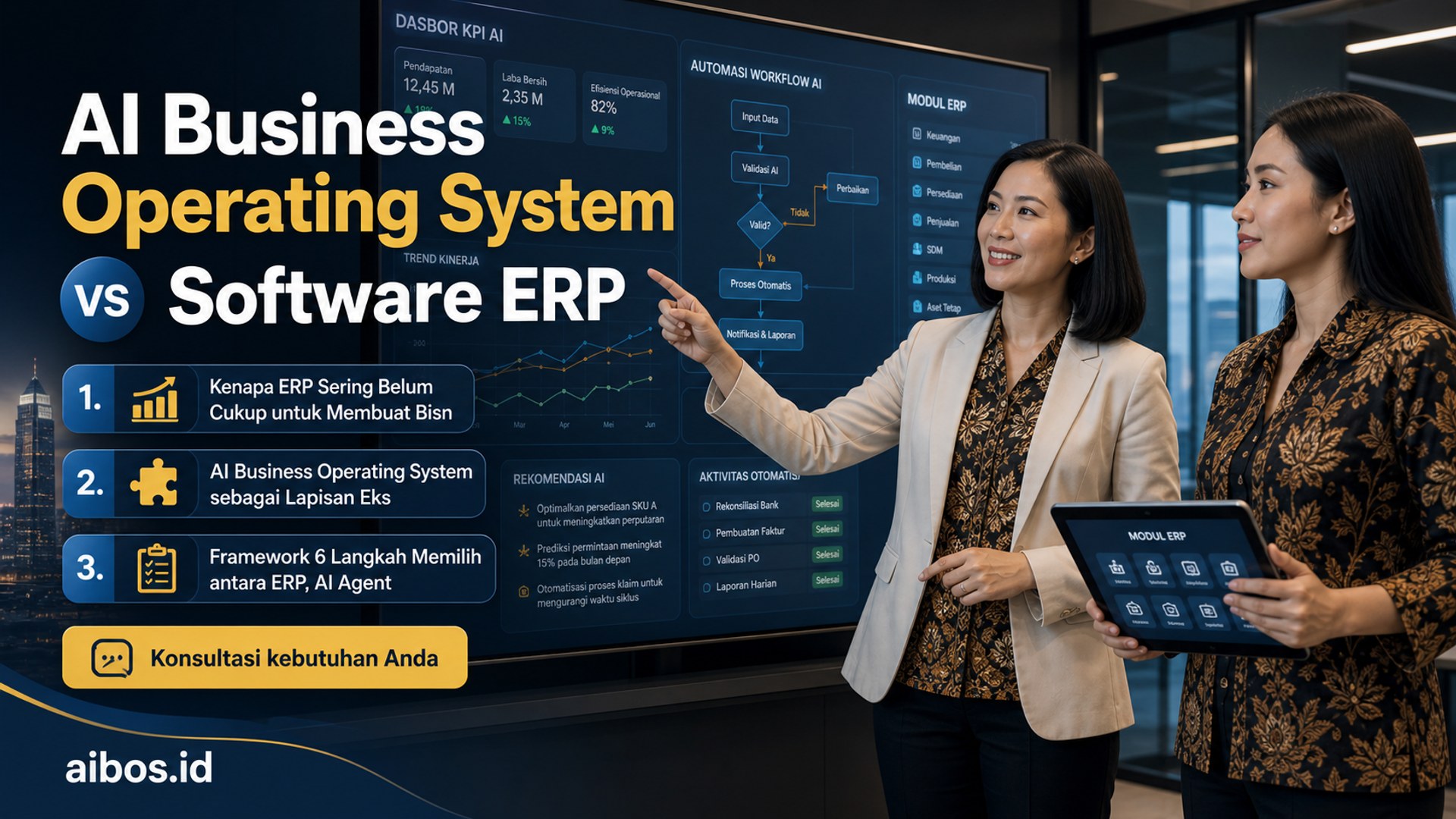 AI untuk bisnis - AI Business Operating System vs Software ERP