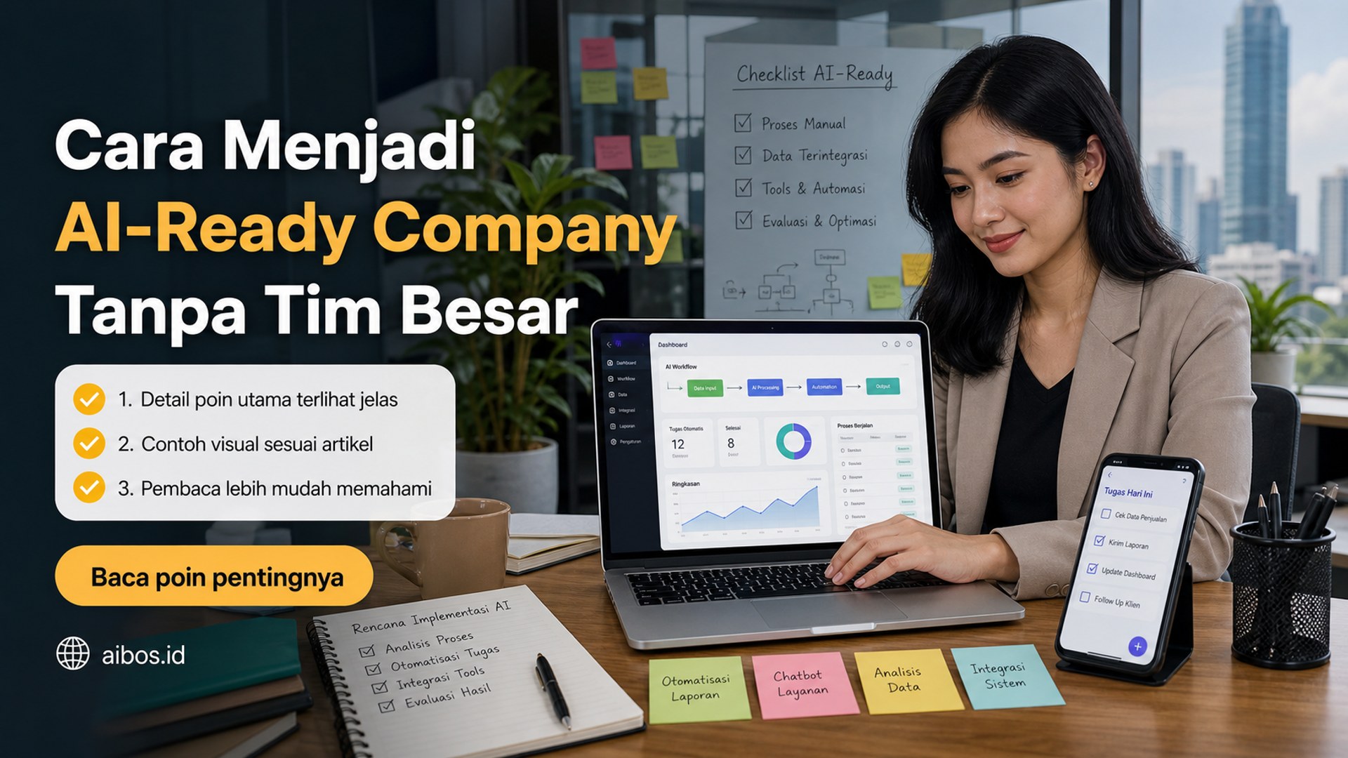 Ilustrasi AI untuk bisnis - Cara Menjadi AI-Ready Company Tanpa Tim Besar