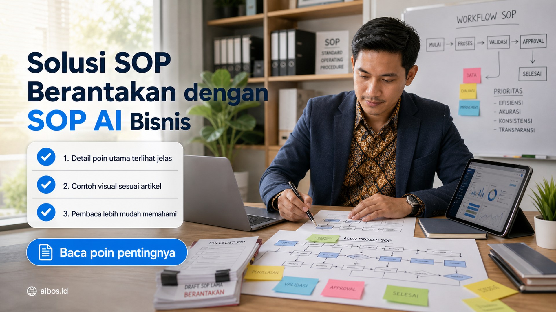 Ilustrasi AI untuk bisnis - Solusi SOP Berantakan dengan SOP AI Bisnis