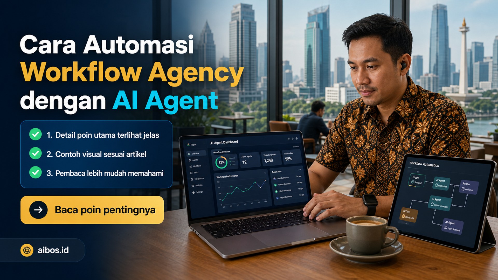 Ilustrasi AI untuk bisnis - Cara Automasi Workflow Agency dengan AI Agent