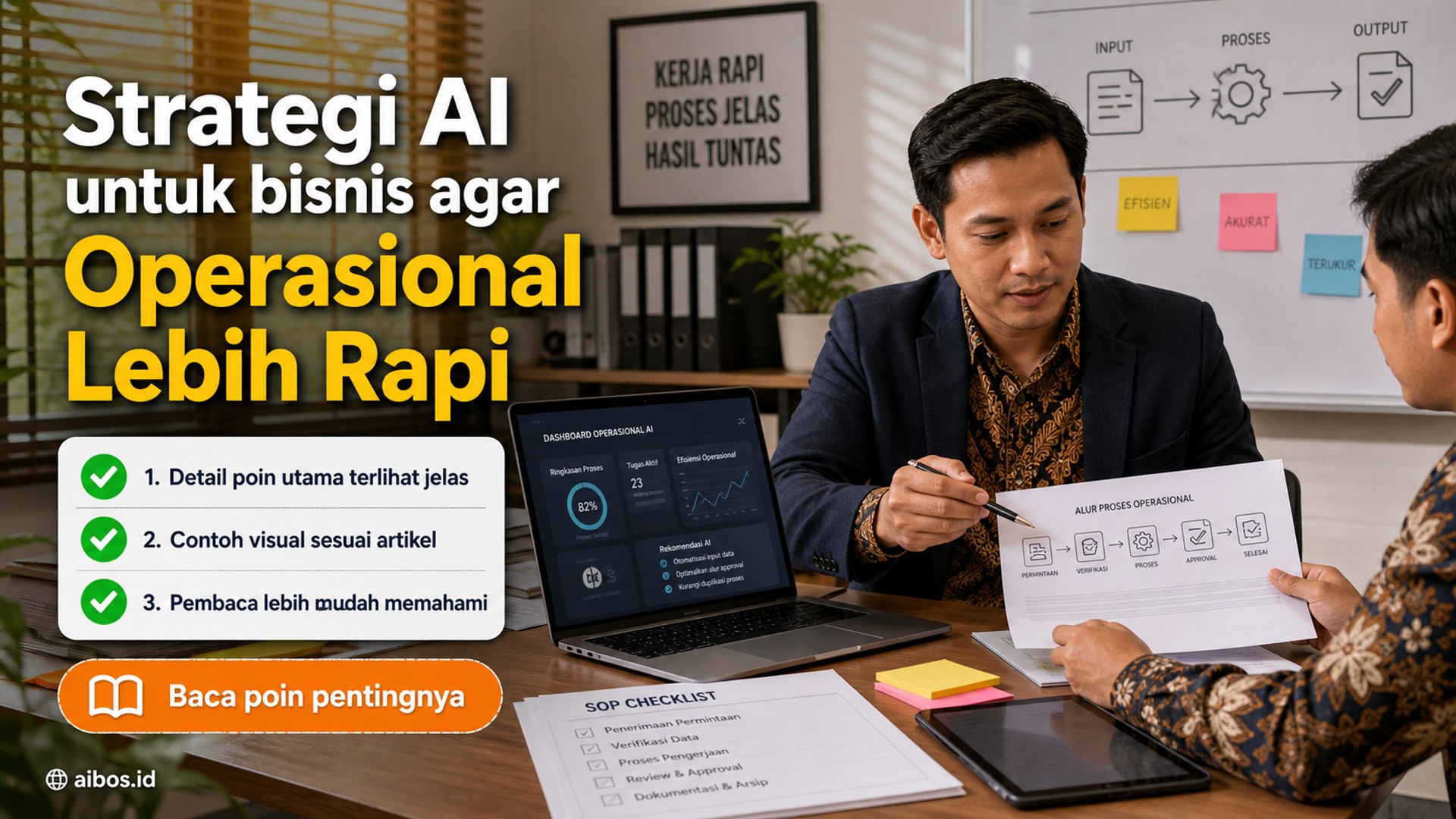 Ilustrasi Strategi AI untuk bisnis agar Operasional Lebih Rapi
