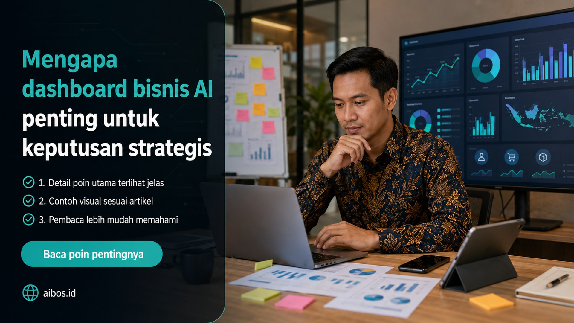 Ilustrasi AI untuk bisnis - Mengapa dashboard bisnis AI penting untuk keputusan strategis