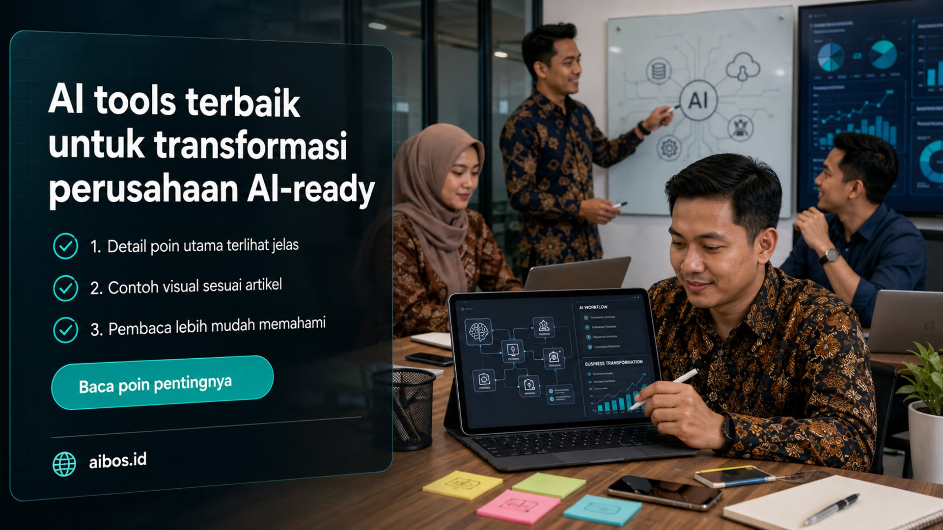 Ilustrasi AI untuk bisnis - AI tools terbaik untuk transformasi perusahaan AI-ready