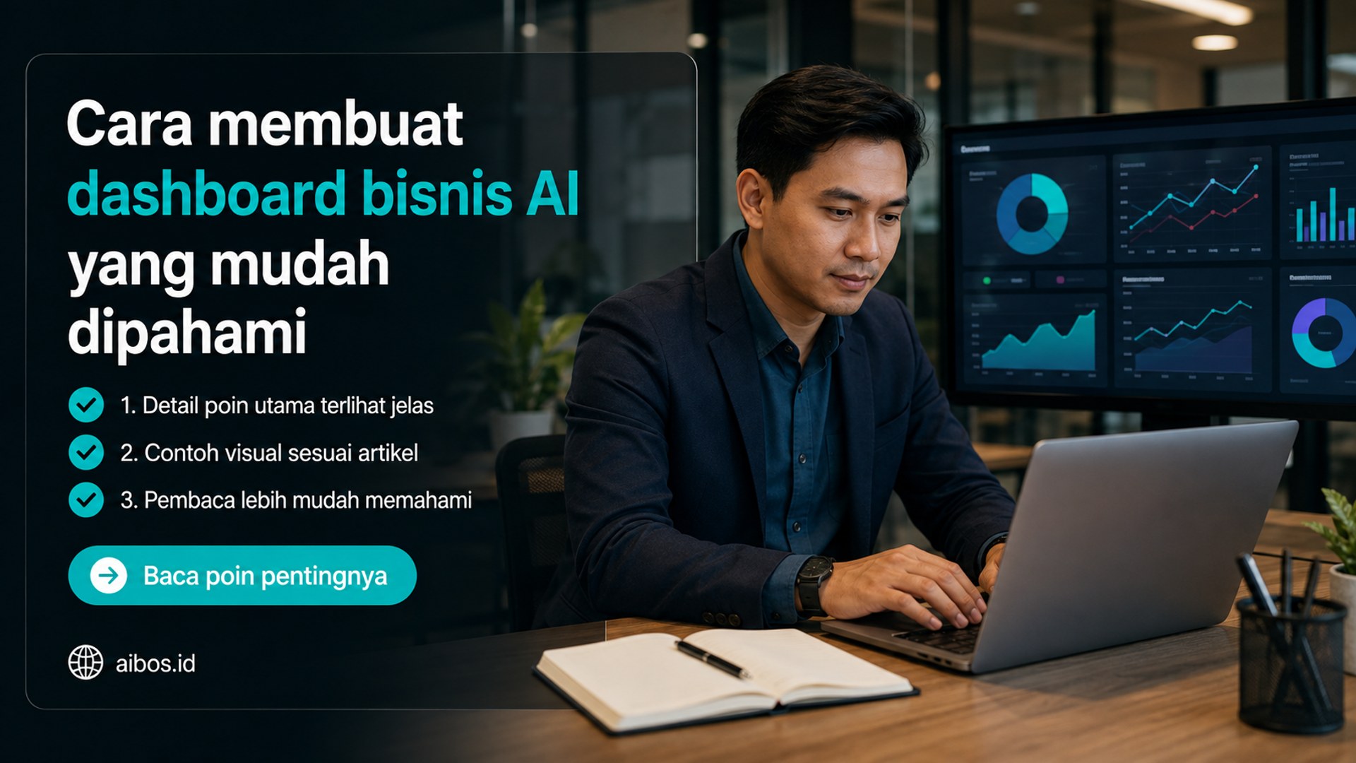 Ilustrasi AI untuk bisnis - Cara membuat dashboard bisnis AI yang mudah dipahami