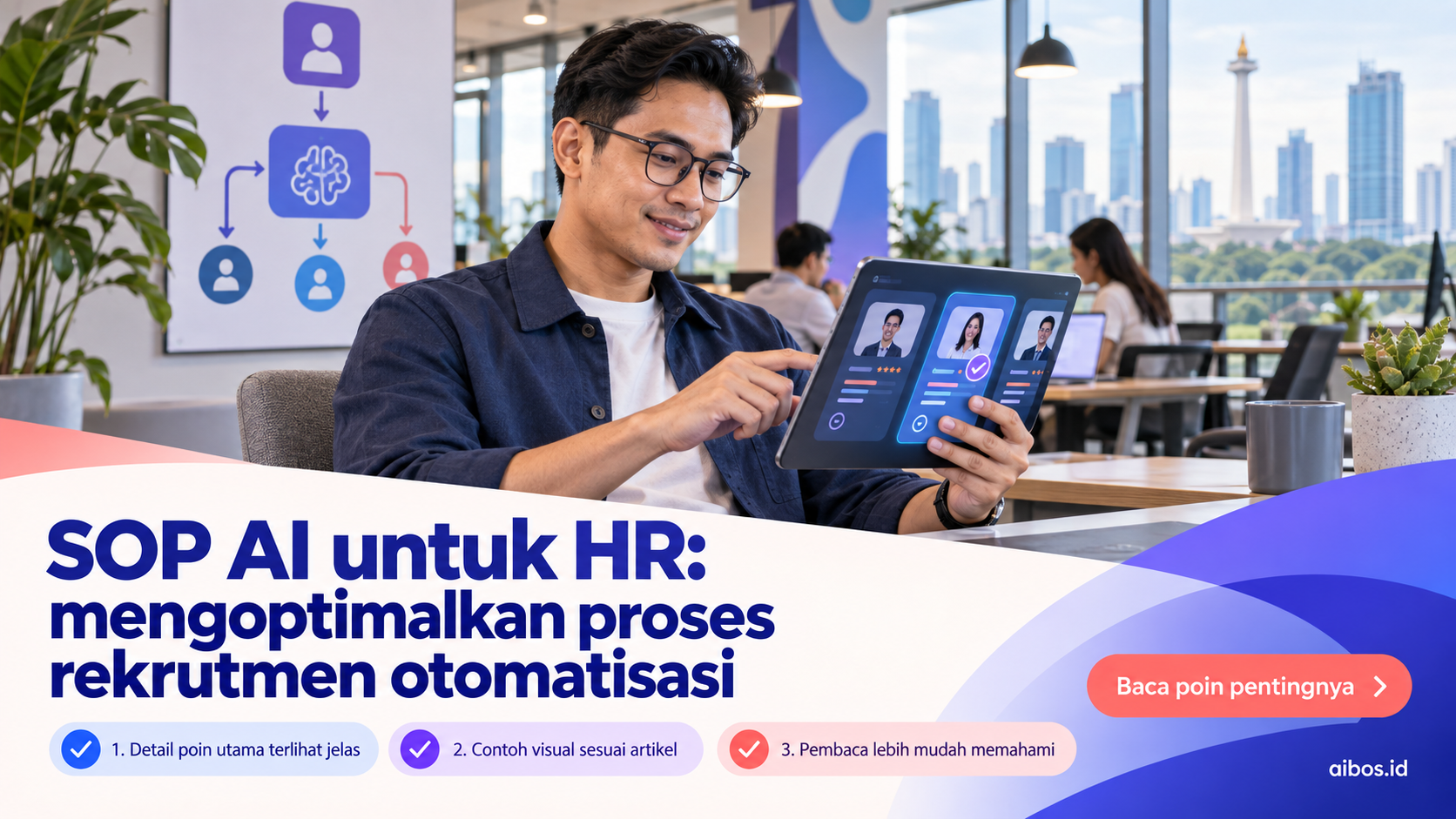 Ilustrasi AI untuk bisnis - SOP AI untuk HR: mengoptimalkan proses rekrutmen otomatisasi
