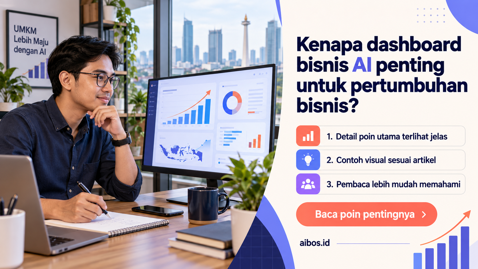 Ilustrasi AI untuk bisnis - Kenapa dashboard bisnis AI penting untuk pertumbuhan bisnis?