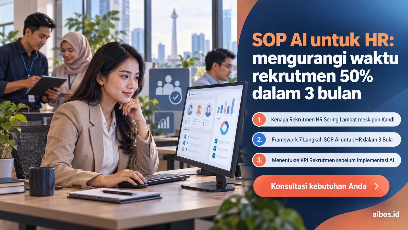 AI untuk bisnis - SOP AI untuk HR: mengurangi waktu rekrutmen 50% dalam 3 bulan