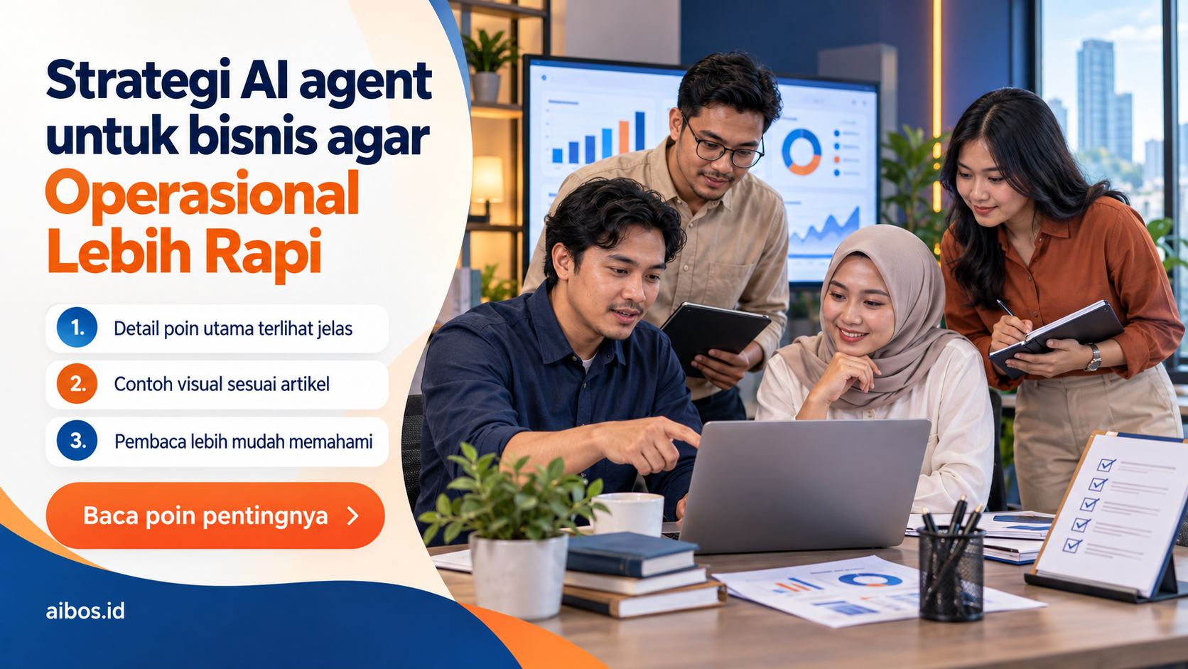 Ilustrasi AI untuk bisnis - Strategi AI agent untuk bisnis agar Operasional Lebih Rapi