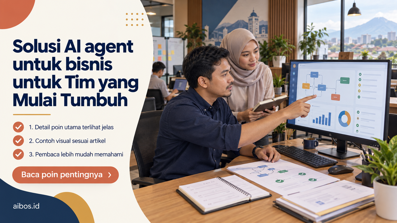 Ilustrasi AI untuk bisnis - Solusi AI agent untuk bisnis untuk Tim yang Mulai Tumbuh