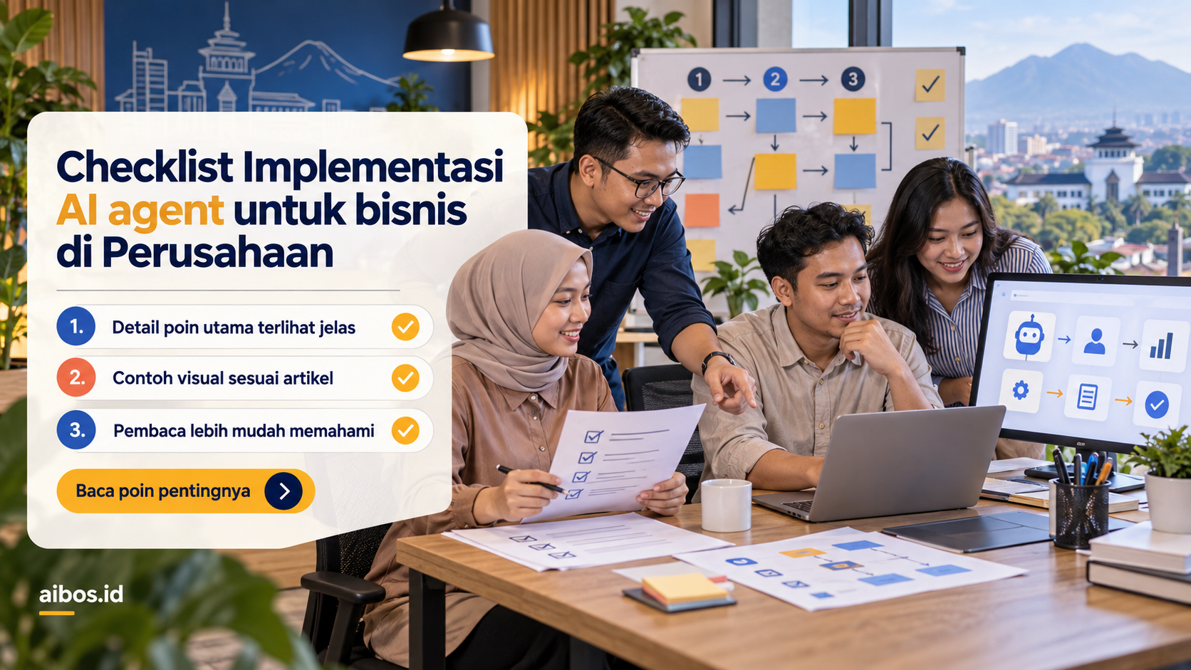 Ilustrasi AI untuk bisnis - Checklist Implementasi AI agent untuk bisnis di Perusahaan