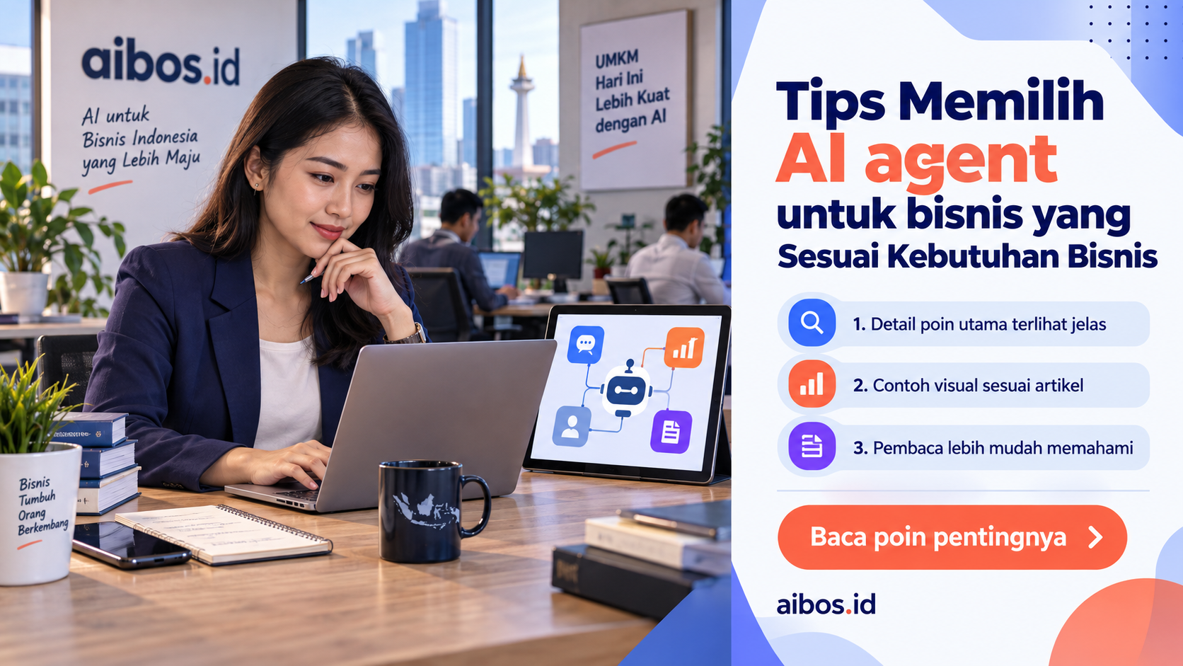 Ilustrasi AI untuk bisnis - Tips Memilih AI agent untuk bisnis yang Sesuai Kebutuhan Bisnis