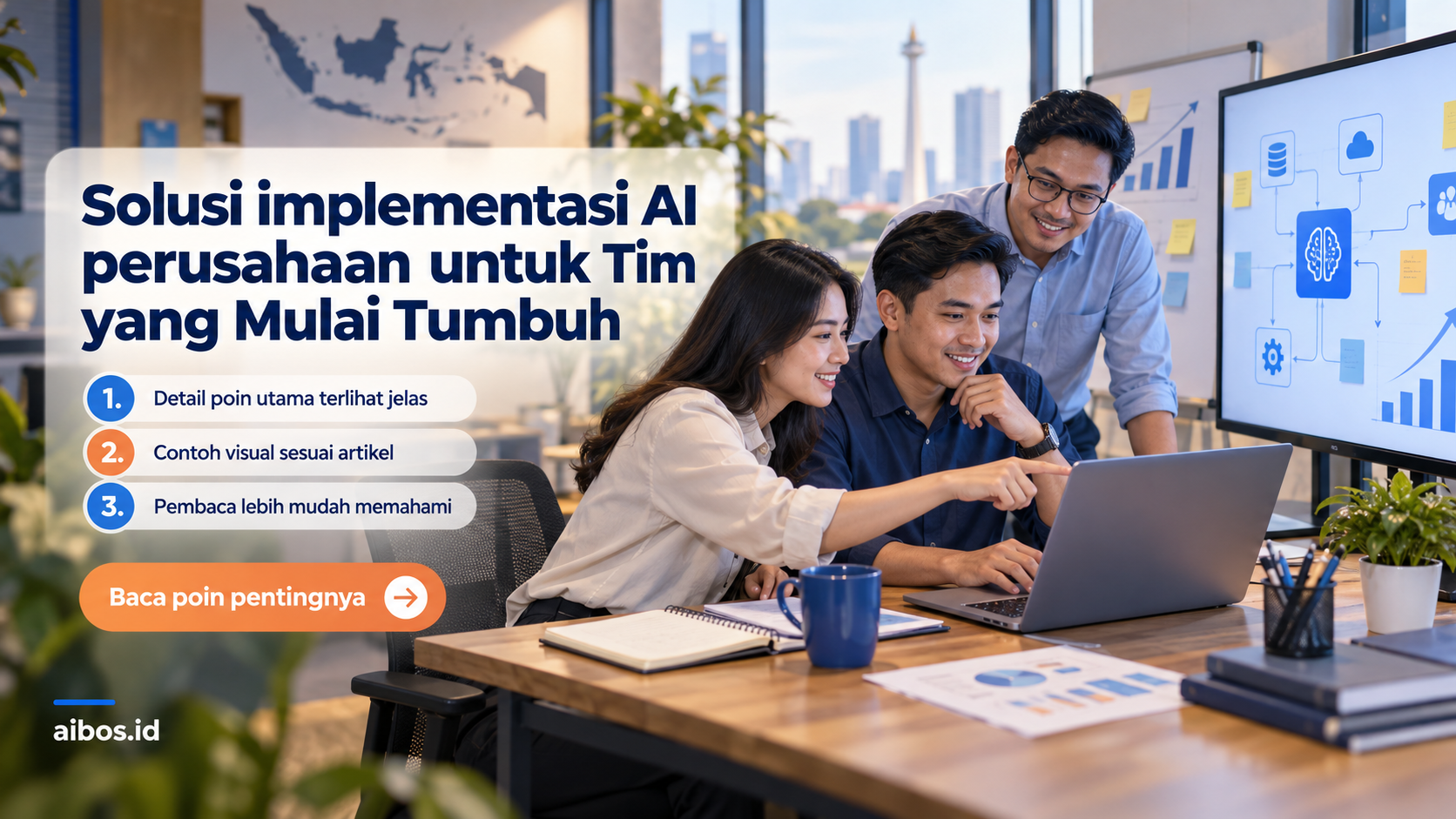 Ilustrasi AI untuk bisnis - Solusi implementasi AI perusahaan untuk Tim yang Mulai Tumbuh