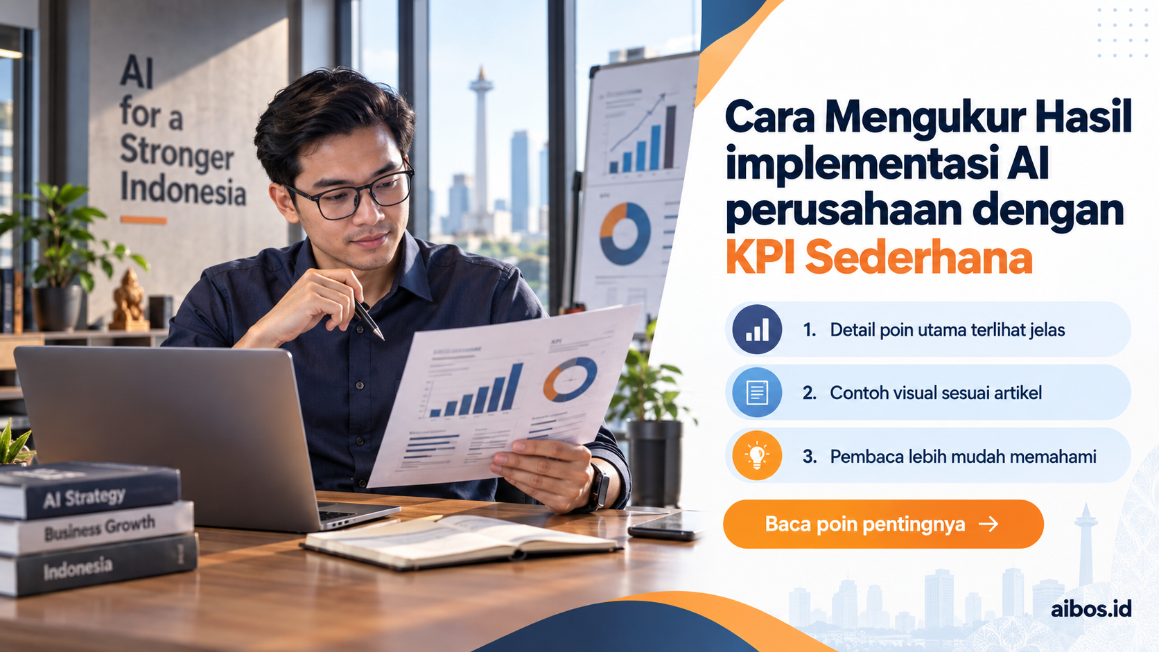 Ilustrasi AI untuk bisnis - Cara Mengukur Hasil implementasi AI perusahaan dengan KPI Sederhana