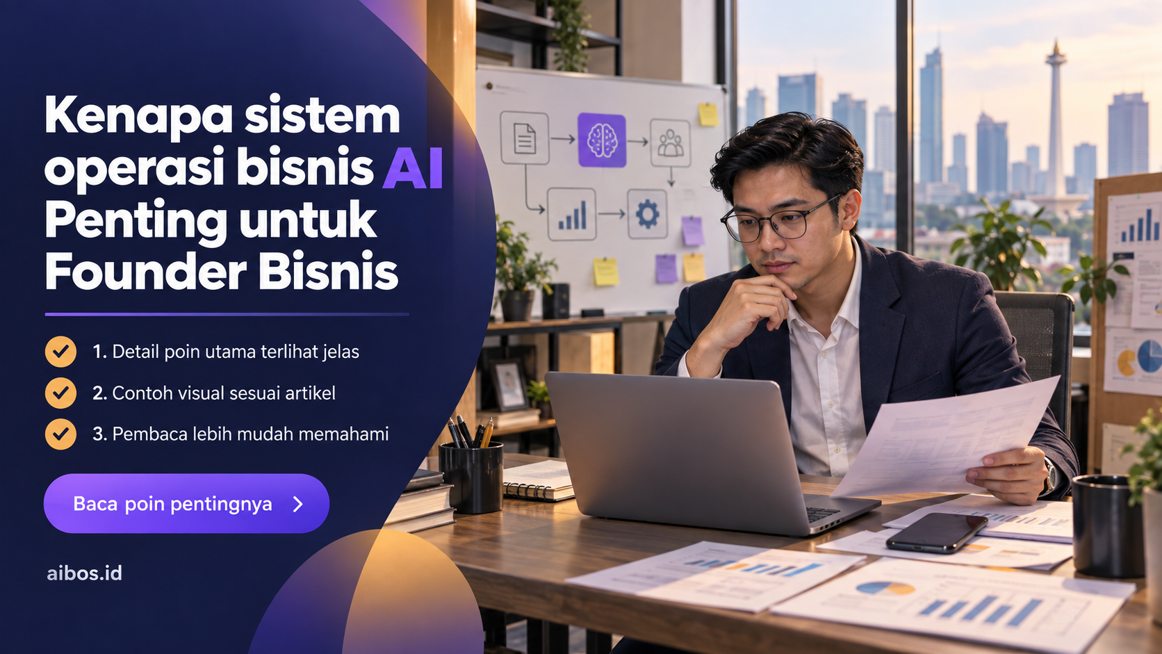 Ilustrasi AI untuk bisnis - Kenapa sistem operasi bisnis AI Penting untuk Founder Bisnis