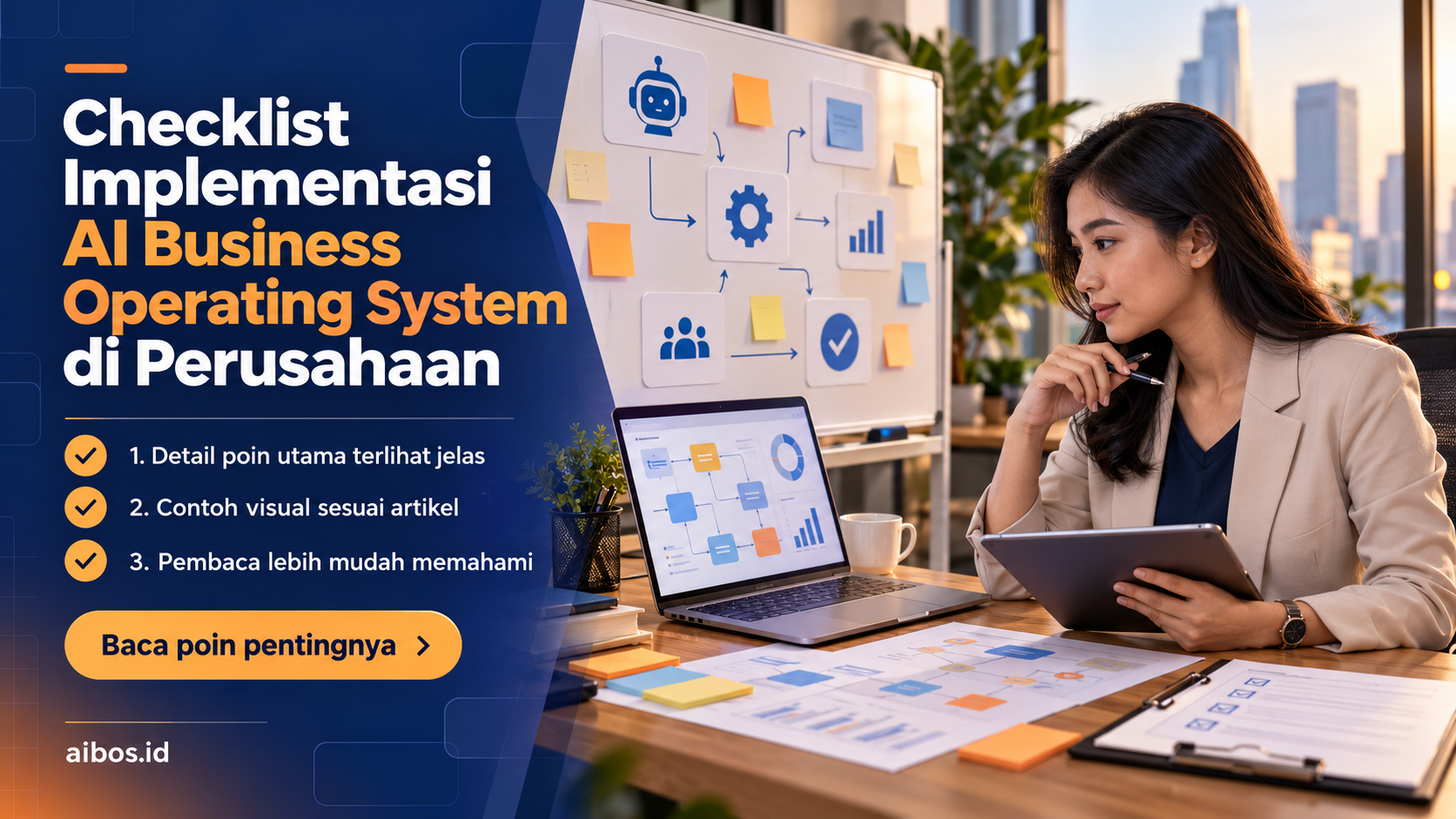 Ilustrasi AI untuk bisnis - Checklist Implementasi AI Business Operating System di Perusahaan