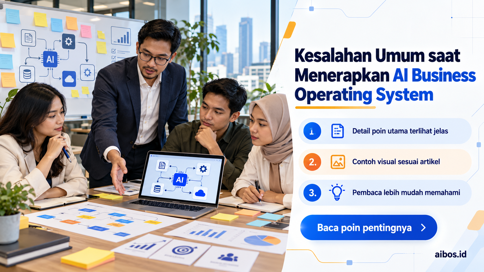 Ilustrasi AI untuk bisnis - Kesalahan Umum saat Menerapkan AI Business Operating System