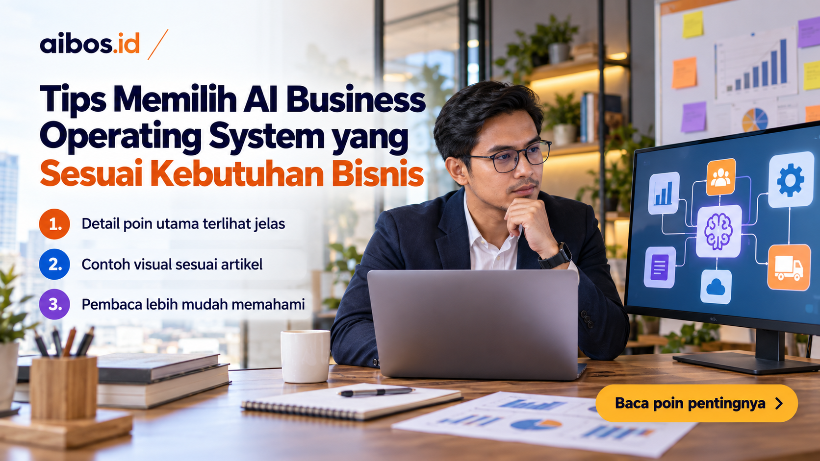 Ilustrasi AI untuk bisnis - Tips Memilih AI Business Operating System yang Sesuai Kebutuhan Bisnis